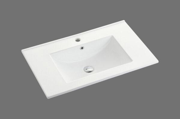 Handy 750mm Gloss White ceramic top with overflow