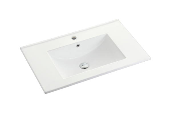 Handy 750mm Gloss White ceramic top with overflow