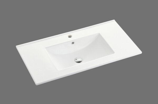Handy 900mm Gloss White ceramic top with overflow