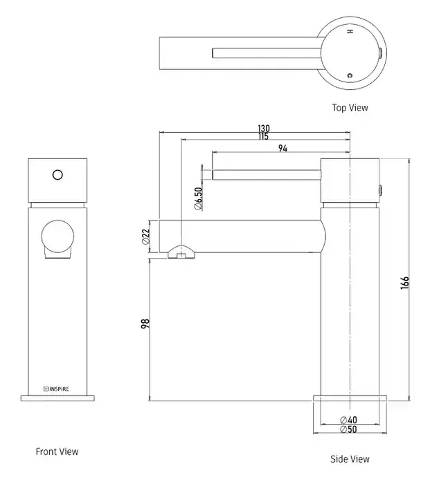 Roul Basin Mixer Gun Metal