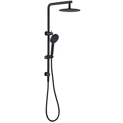 Pavia Twin Shower On Rail 250mm Shower Head Round