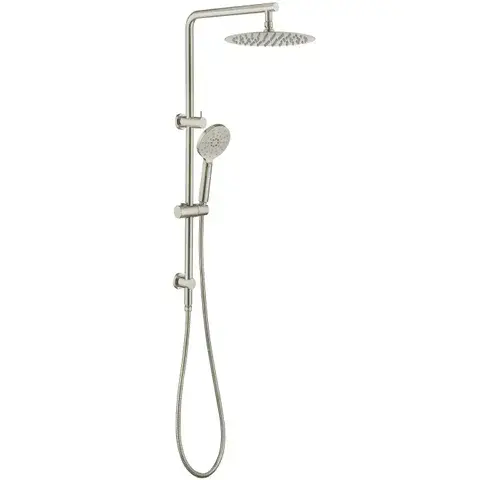Pavia Twin Shower On Rail 250mm Shower Head Round
