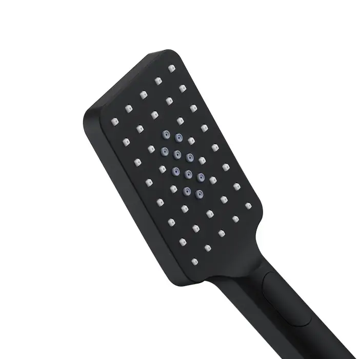 Taran 250mm Matte Black Twin Shower On Rail Top Inlet Square