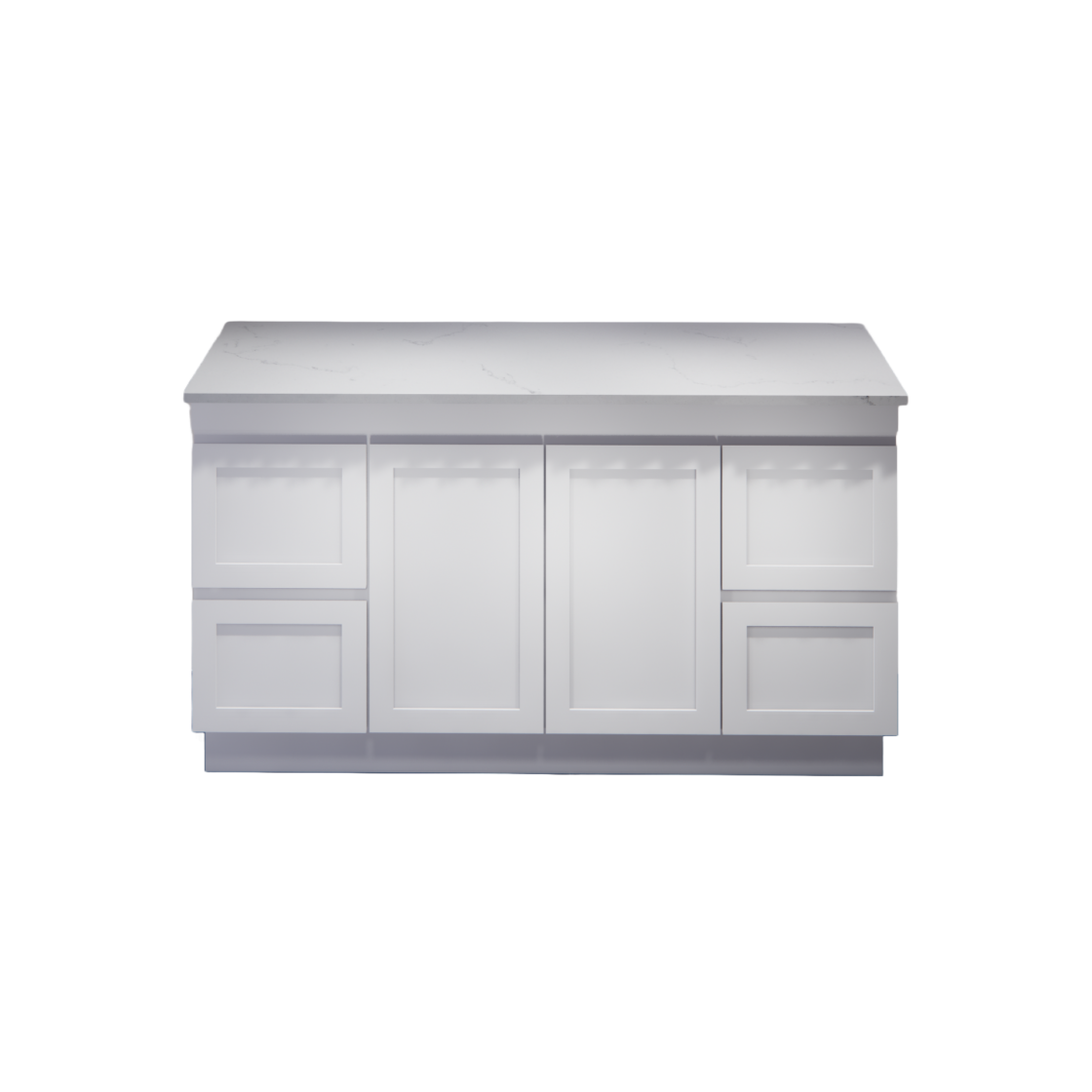 Miami 1500 1500mm Shaker Freestanding Vanity - Double Bowl (Legs or Kickboard)