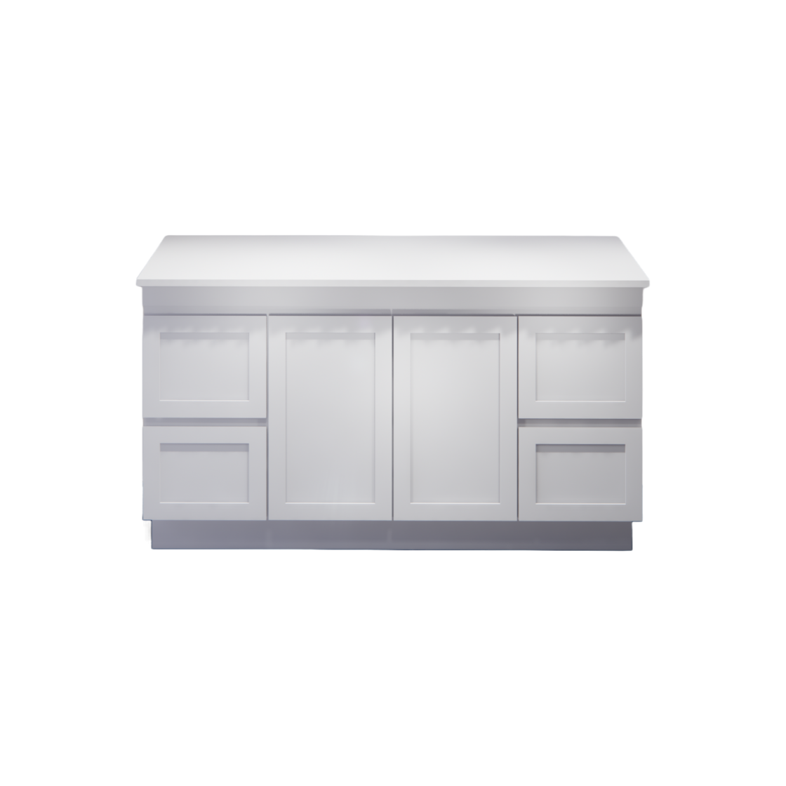 Miami 1500 1500mm Shaker Freestanding Vanity - Double Bowl (Legs or Kickboard)