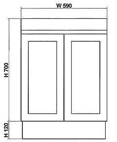 Miami 600 600mm Shaker Freestanding Vanity - Single Bowl (Legs or Kickboard)