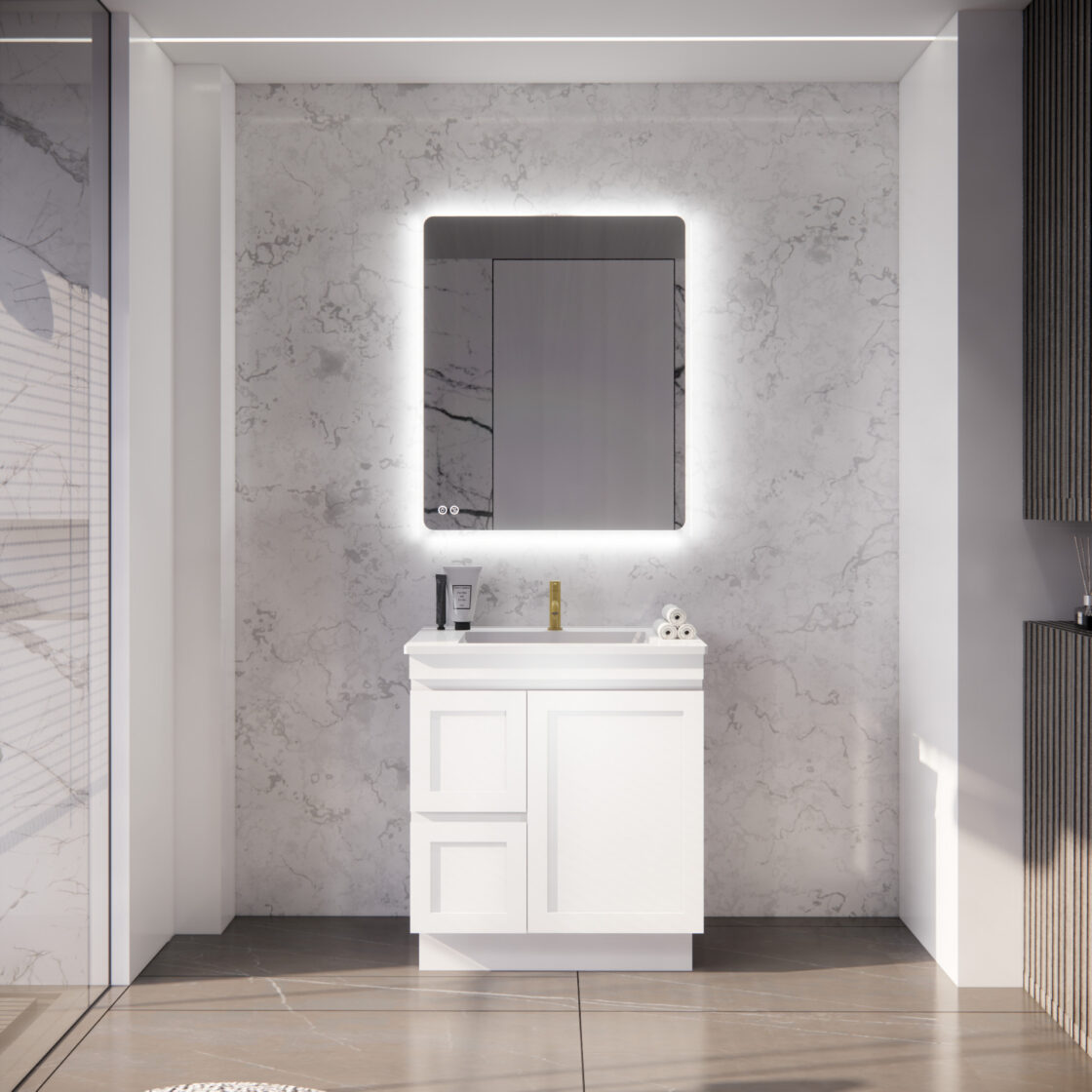 Miami 750L 750mm Shaker Freestanding Vanity - Single Bowl (Legs or Kickboard)