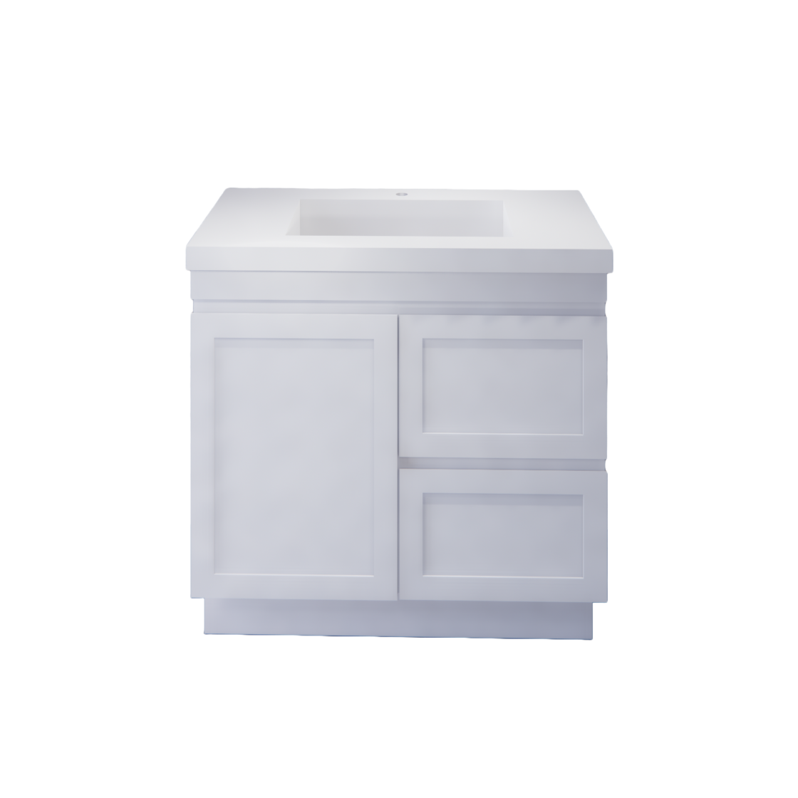 Miami 900L 900mm Shaker Freestanding Vanity - Single Bowl (Legs or Kickboard)