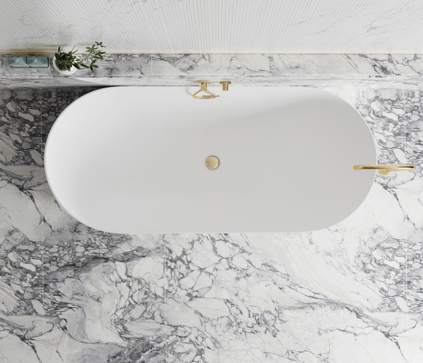 Otti Attica Bondi 1700 Matte White Bath with Overflow