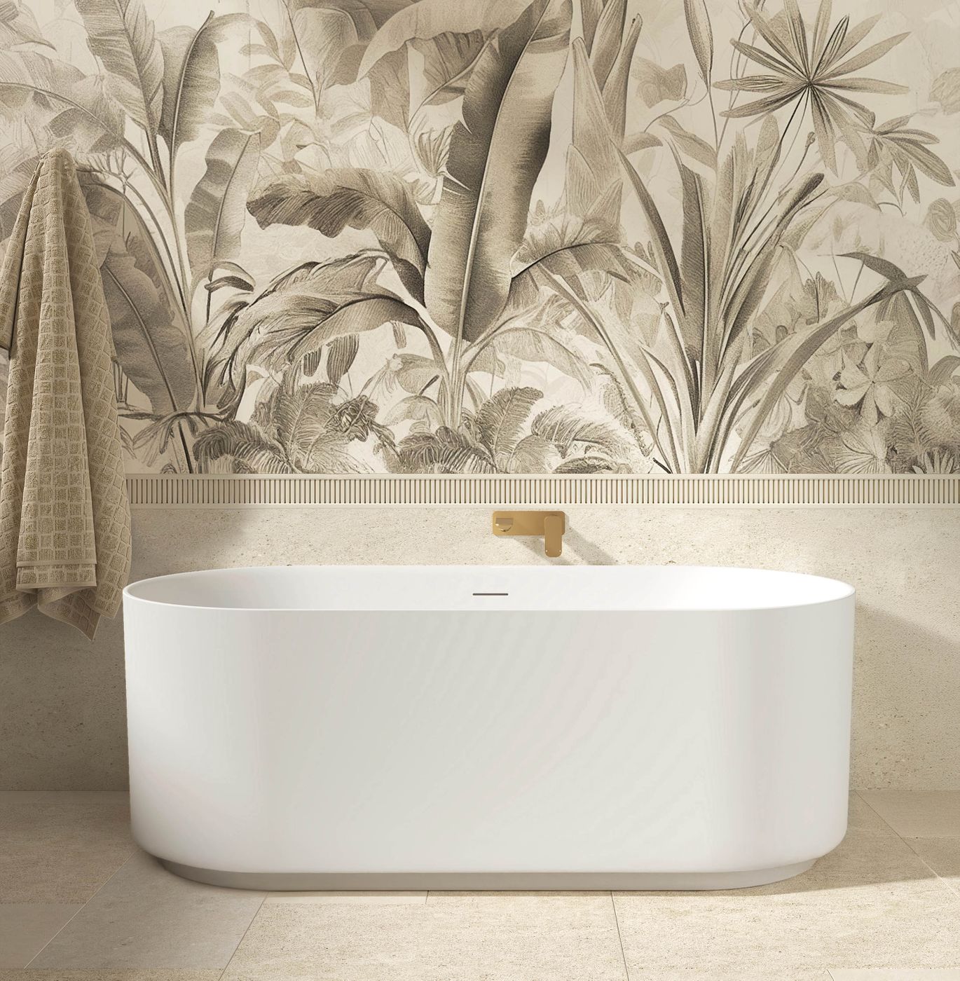 Otti Attica Celine 1500 Matte White Bath with Overflow