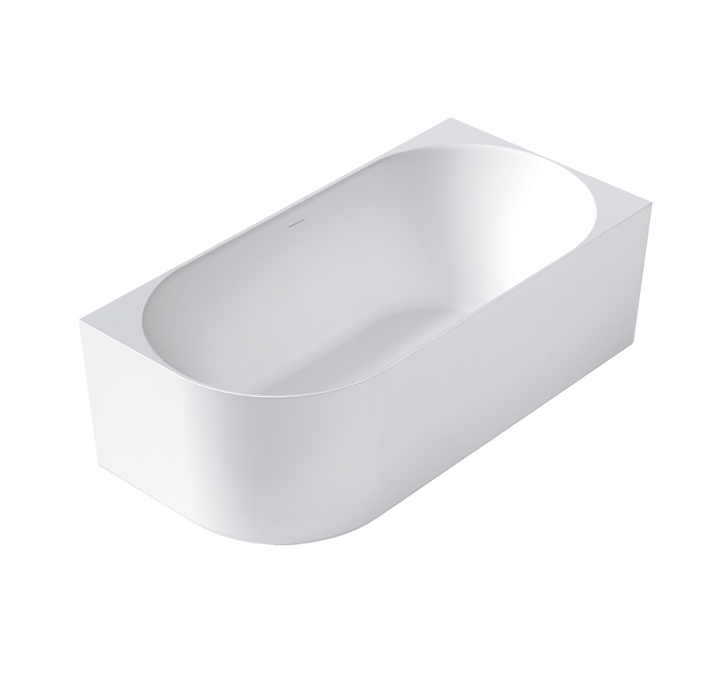 Otti Attica Celine Right Corner 1500 Matte White Bath with Overflow