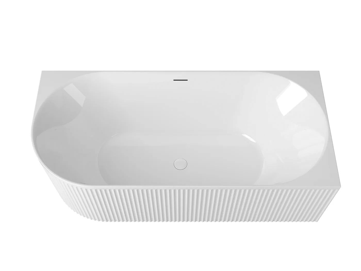 Otti Attica Havana Right Corner 1700 Gloss White Fluted Bath with Overflow