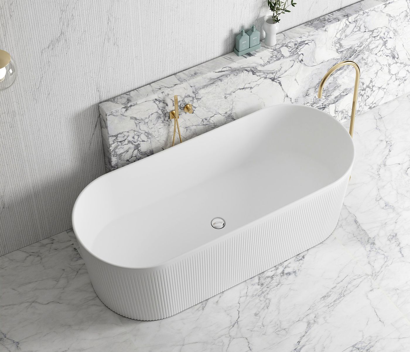Otti Attica Noosa Fluted 1700 Matte White Bath