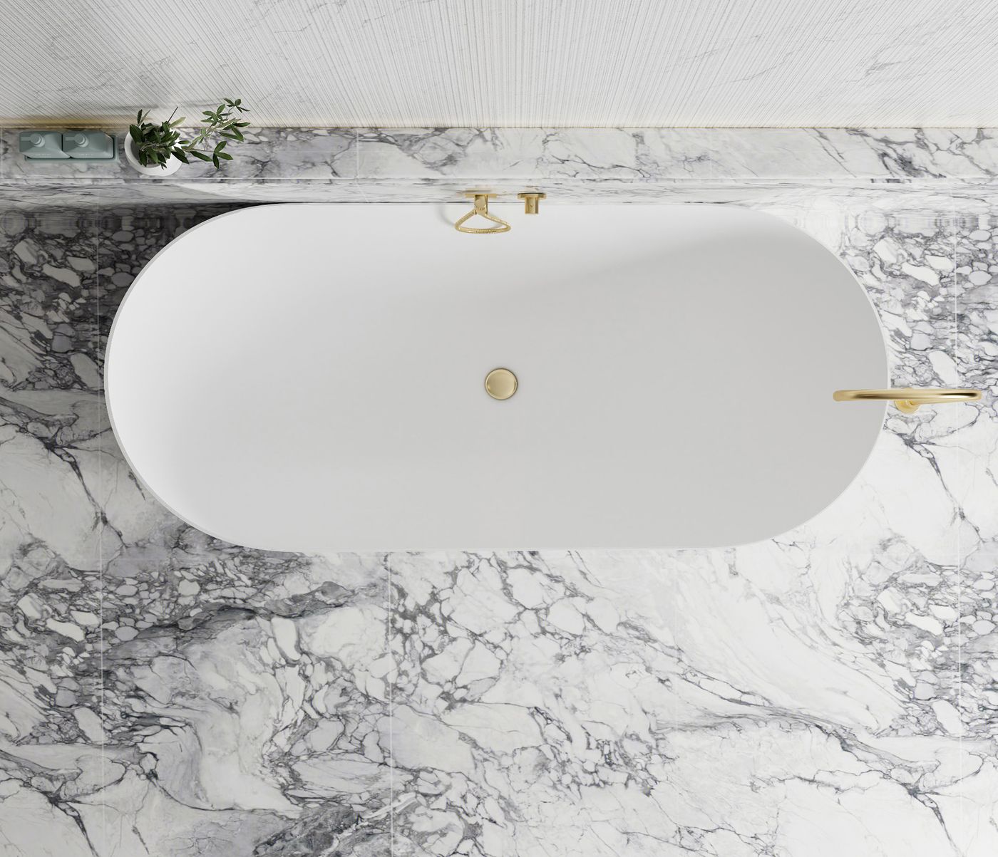 Otti Attica Noosa Fluted 1700 Matte White Bath