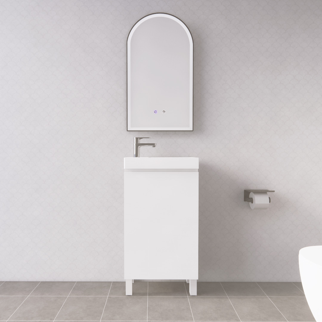 PE4625 450mm Freestanding Mini Vanity - Gloss White