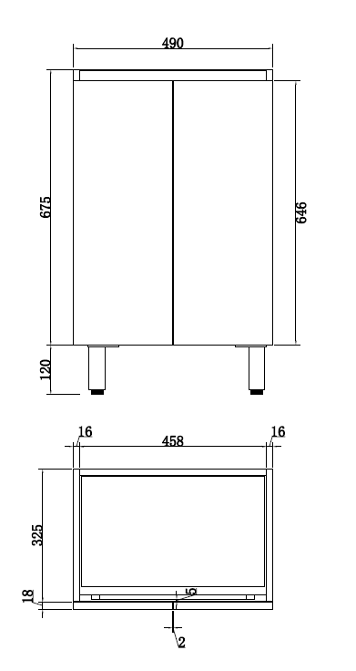 PE5035 500mm Freestanding Mini Vanity - Gloss White