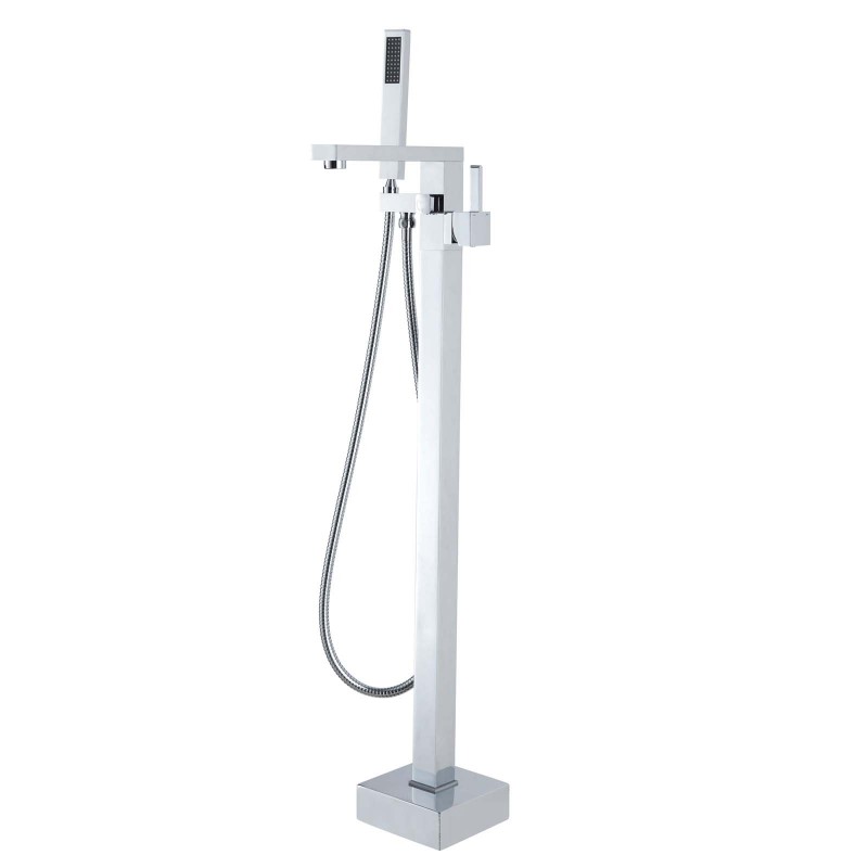 Chrome Freestanding Tap with Handheld Shower