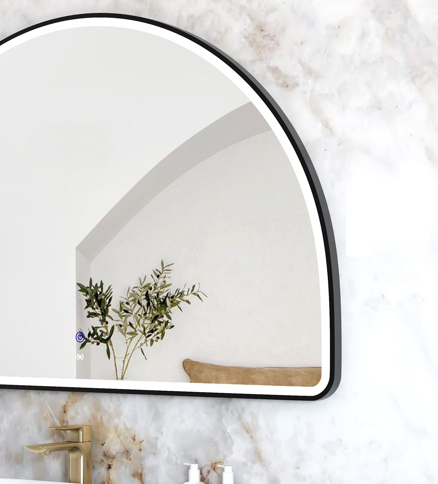 OTTI Moonlight Archie Black Metal Frame Mirror