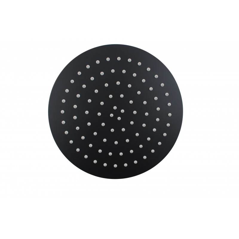 RUSHY Series Matte Black Square Rain Shower Head (0007)