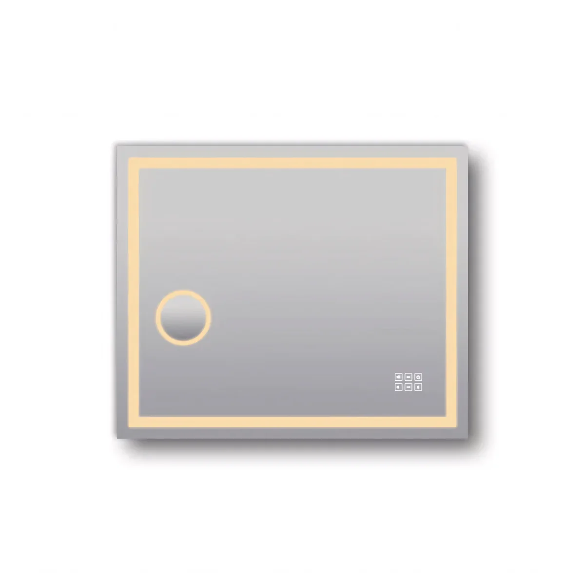 900*750mm Rectangle 3 Color Lighting Frontlit Bluetooth LED Mirror(USB 5V 2.1A Charging Port)Magnifying Touch Sensor Switch