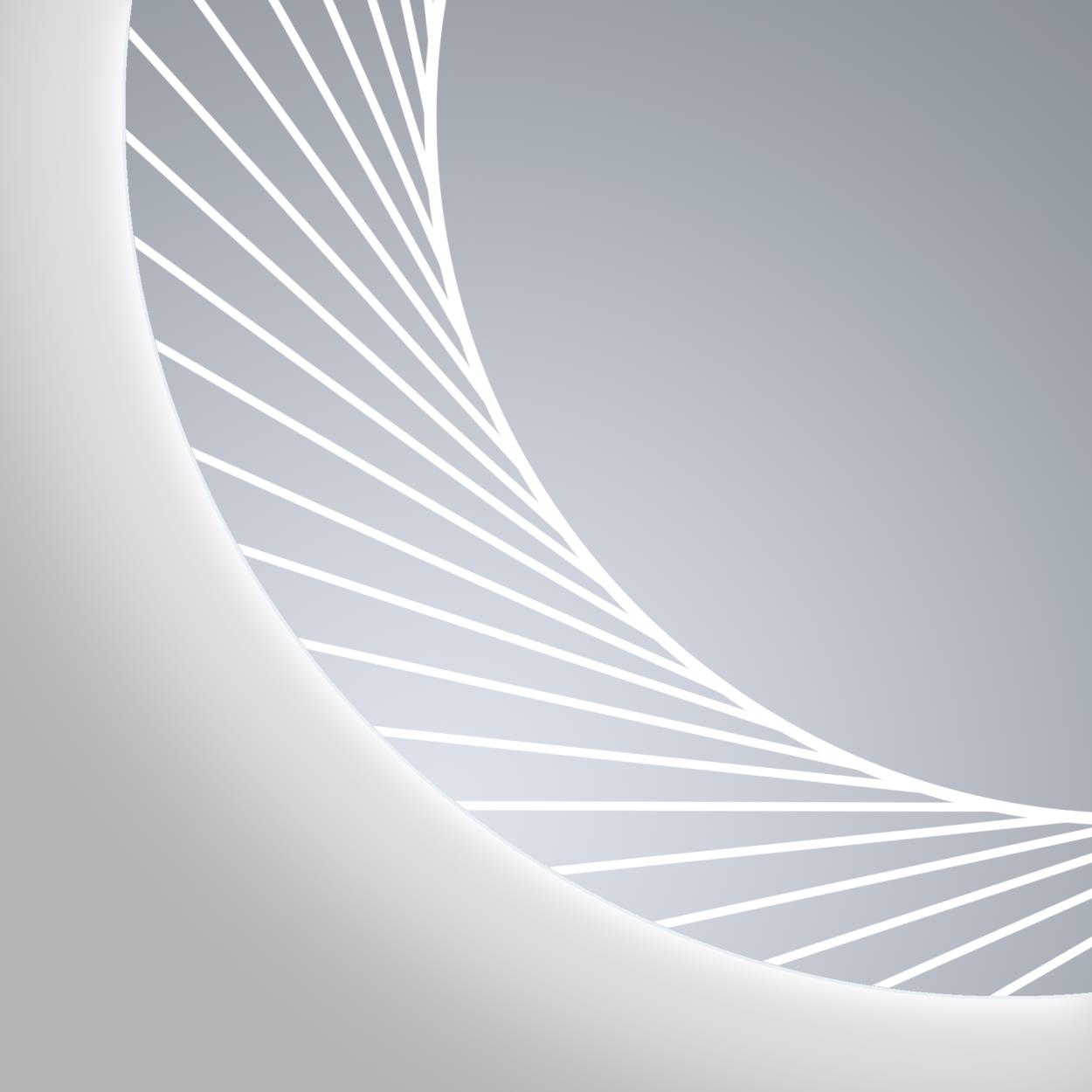 800mm Round 3 Color Lighting Backlit LED Mirror with Demo Light Function Touch Sensor Switch Defogger Pad Wall Mounted(Come with Magnifying mirror)