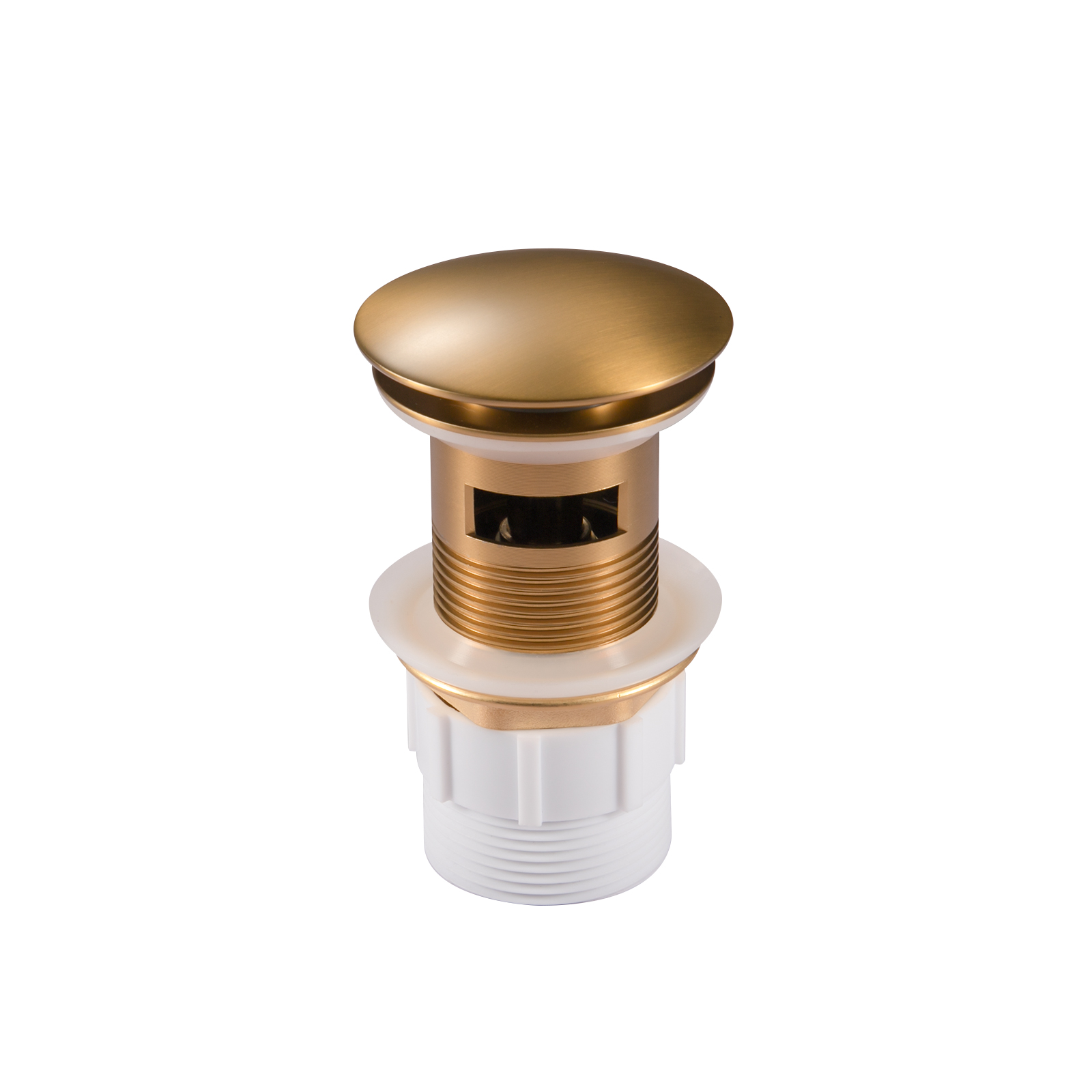 AQ 32/40mm Mushroom Brushed Brass Basin Pop Up Waste with Overflow(Brass)