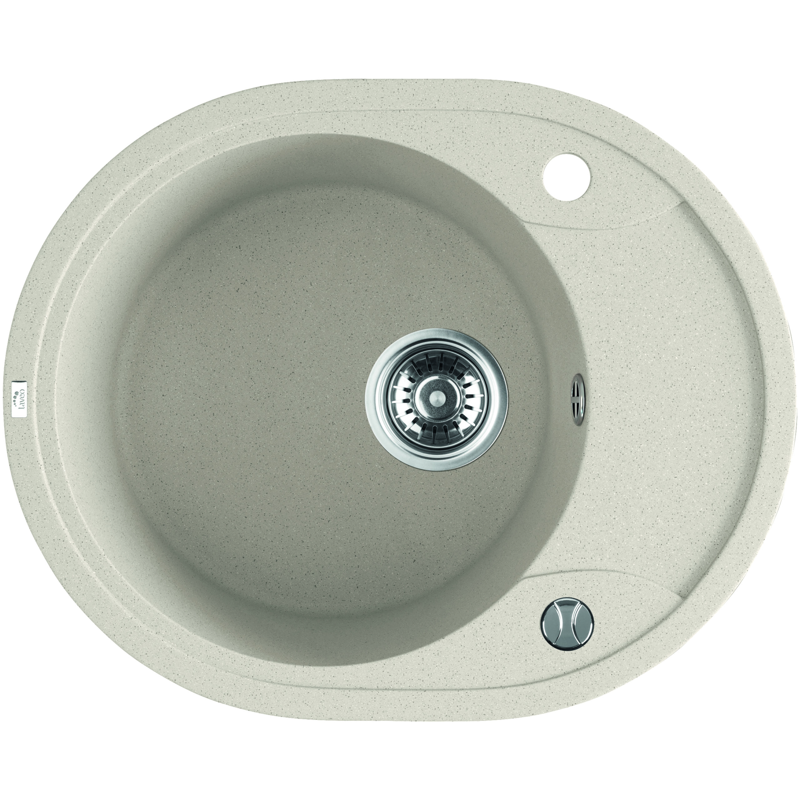 Laveo Dafne Beige Granite Single Bowl Stone Kitchen Sink 470*580*198mm(including Space Saving Siphon and Click-clack Plug)