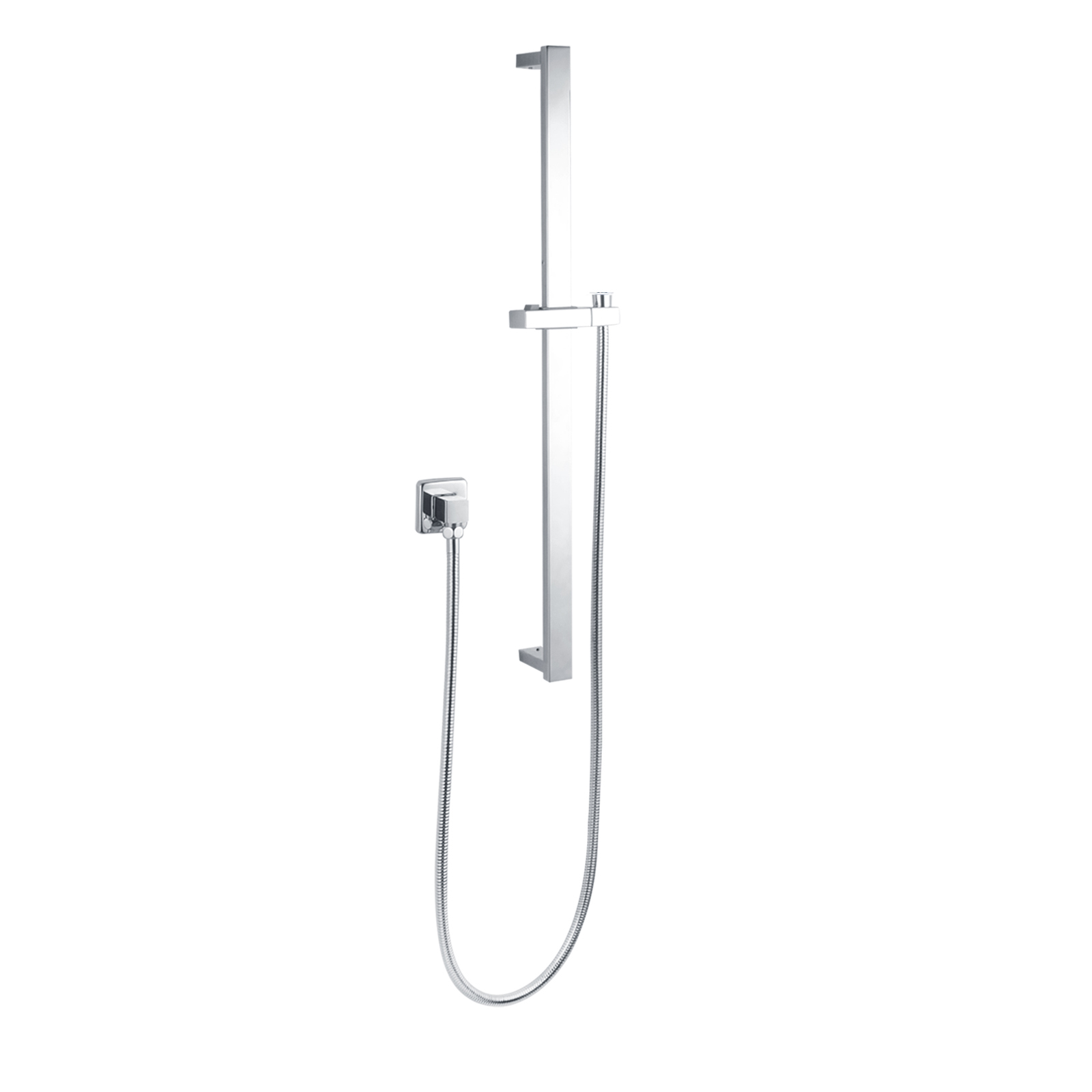 RUSHY Series Chrome Round Rain Shower Set (Slimline Rail)