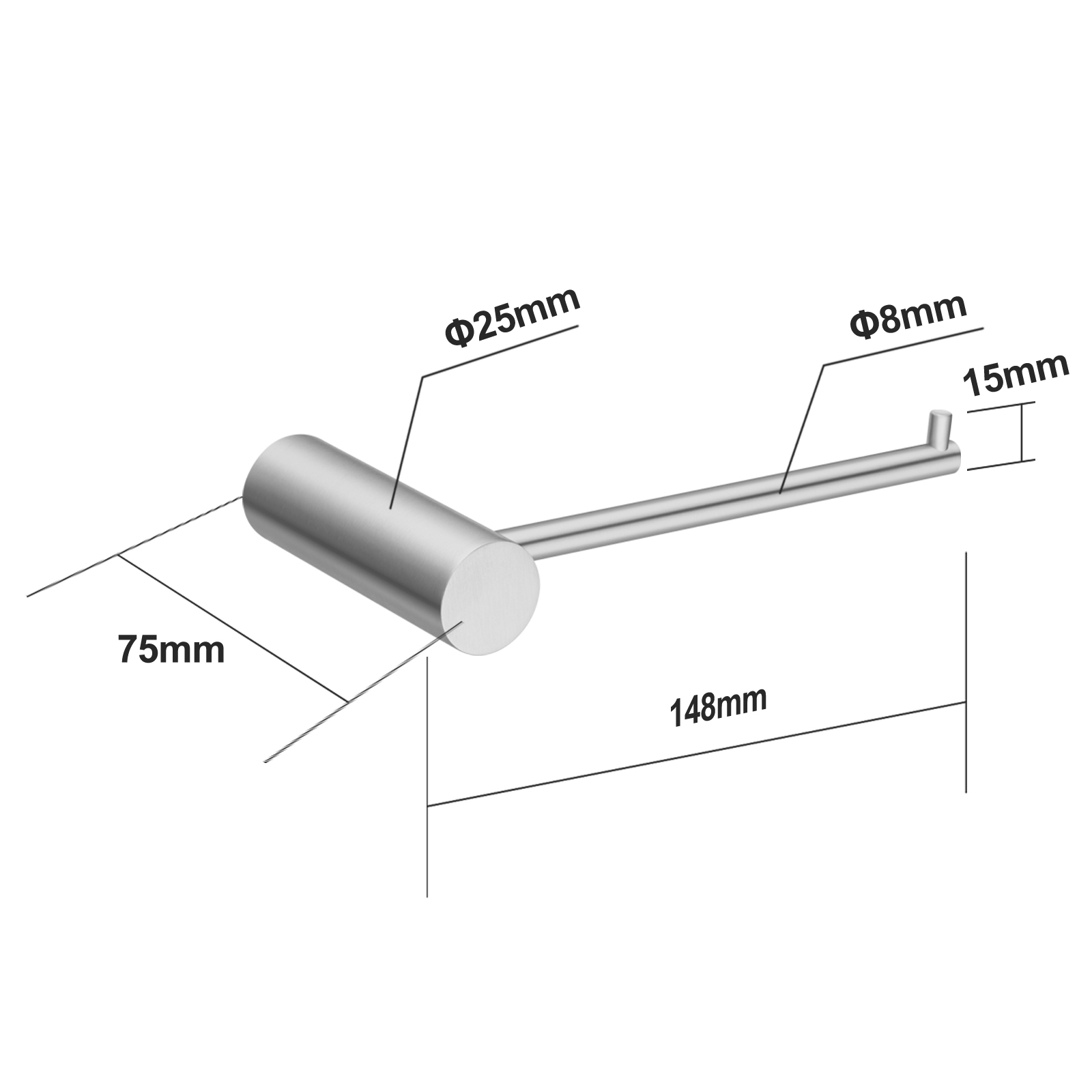 Aquaperla Brushed Nickel Toilet Paper Holder
