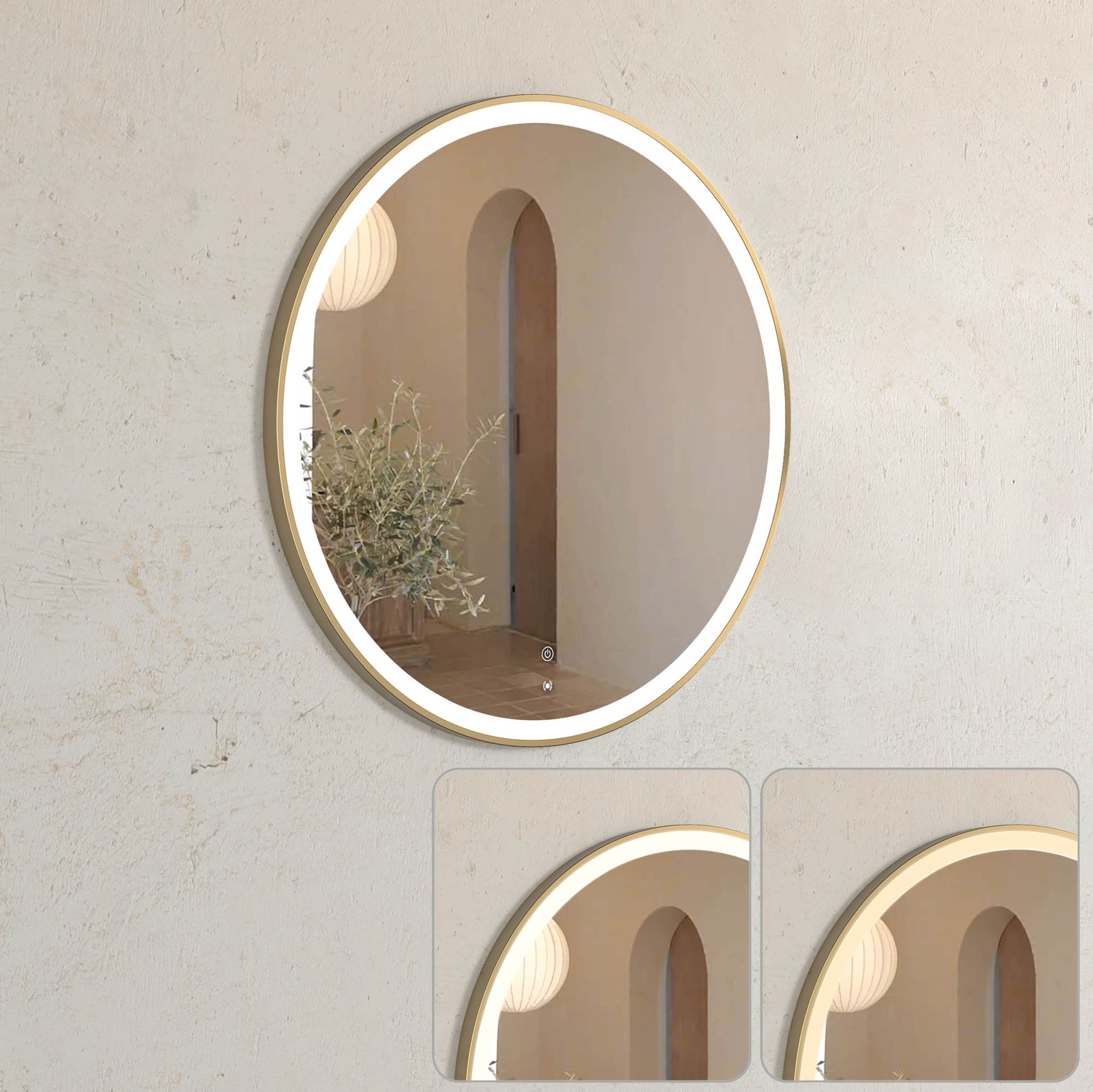 OTTI BONDI BRUSHED GOLG FRAMED LED MIRROR