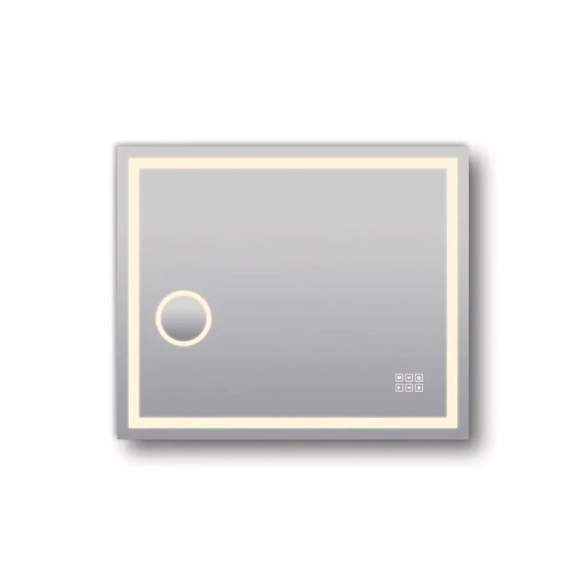 900*750mm Rectangle 3 Color Lighting Frontlit Bluetooth LED Mirror(USB 5V 2.1A Charging Port)Magnifying Touch Sensor Switch