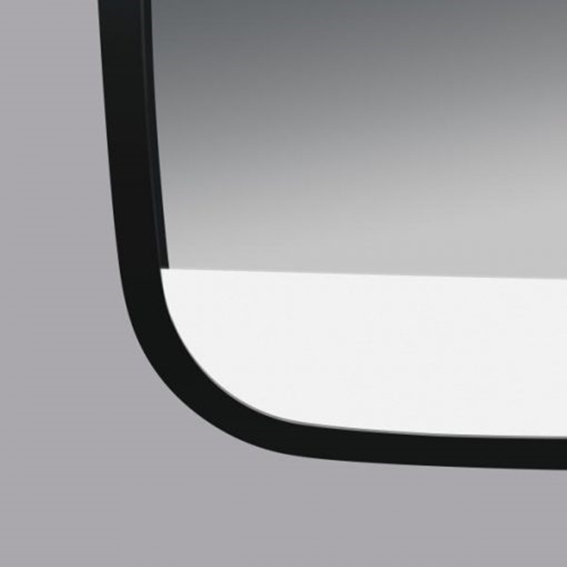 500*700mm Frosted Edge Black Aluminum Framed Frontlit 3 Color Lighting LED Mirror Touch Sensor Switch Wall Mounted Vertical or Horizontal