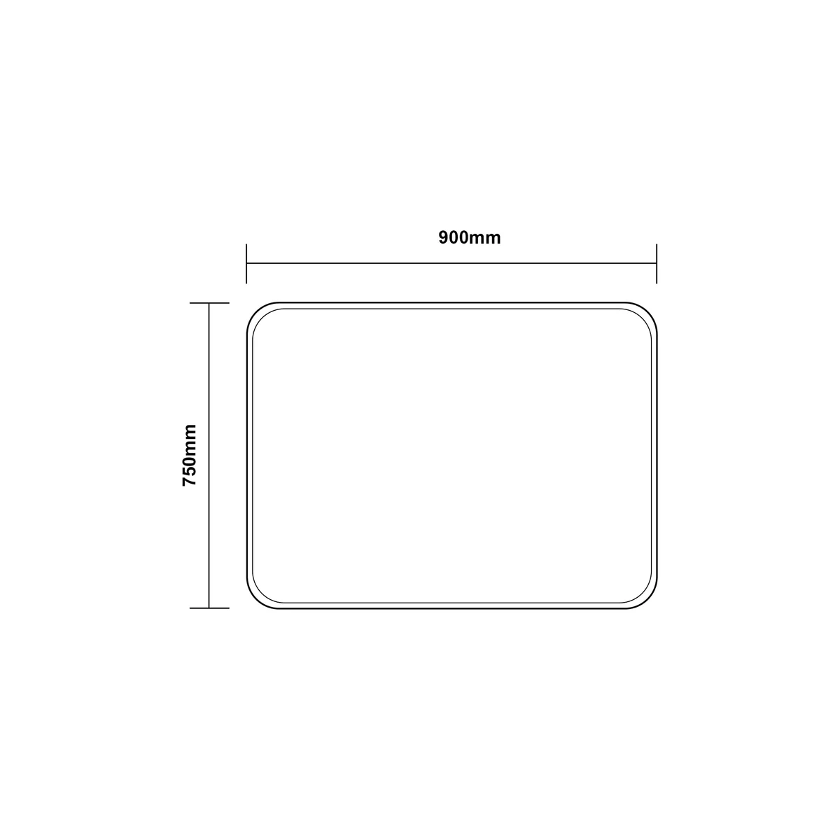 900*750mm Frosted Glass Edge 3 Color Lighting Backlit LED Mirror Touch Sensor Switch Defogger Pad Wall Mounted Vertical or Horizontal