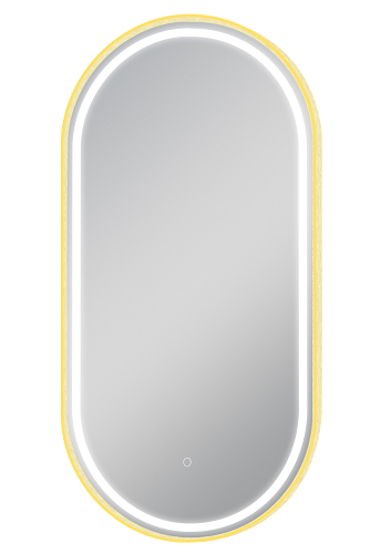 500*1000mm 3 Lighting Options controlled with Touch Sensor Switch Frontlit Brushed Gold Aluminum Frame LED Lighting Dressing Mirror