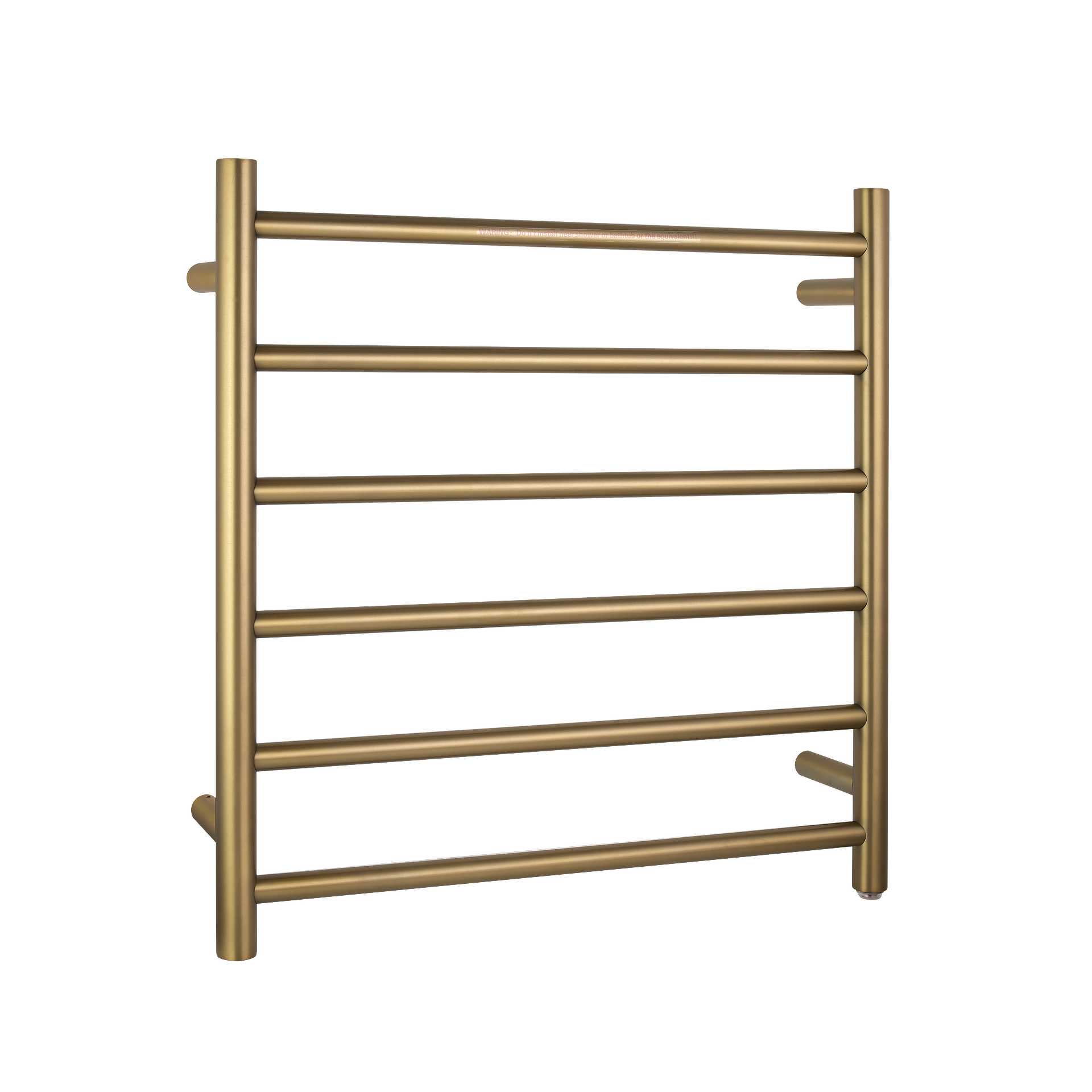 Round Brushed Brass Electric Heated Towel Rack – 6 Bars
