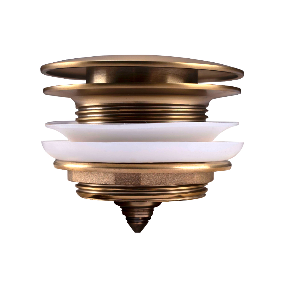 AQ 40mm Mushroom Brushed Brass Bathtub Pop Up Waste without Overflow(Brass)