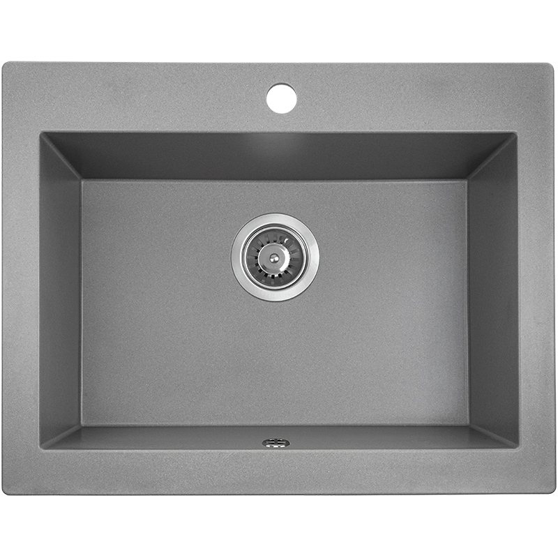 Laveo Komodo Grey Granite Single Bowl Stone Kitchen Sink 490*580*220mm(including Space Saving Siphon and Click-clack Plug)