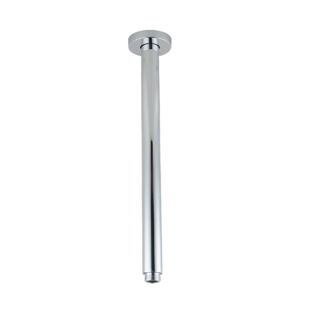 Round Brushed Nickel Ceiling Shower Arm 400 mm