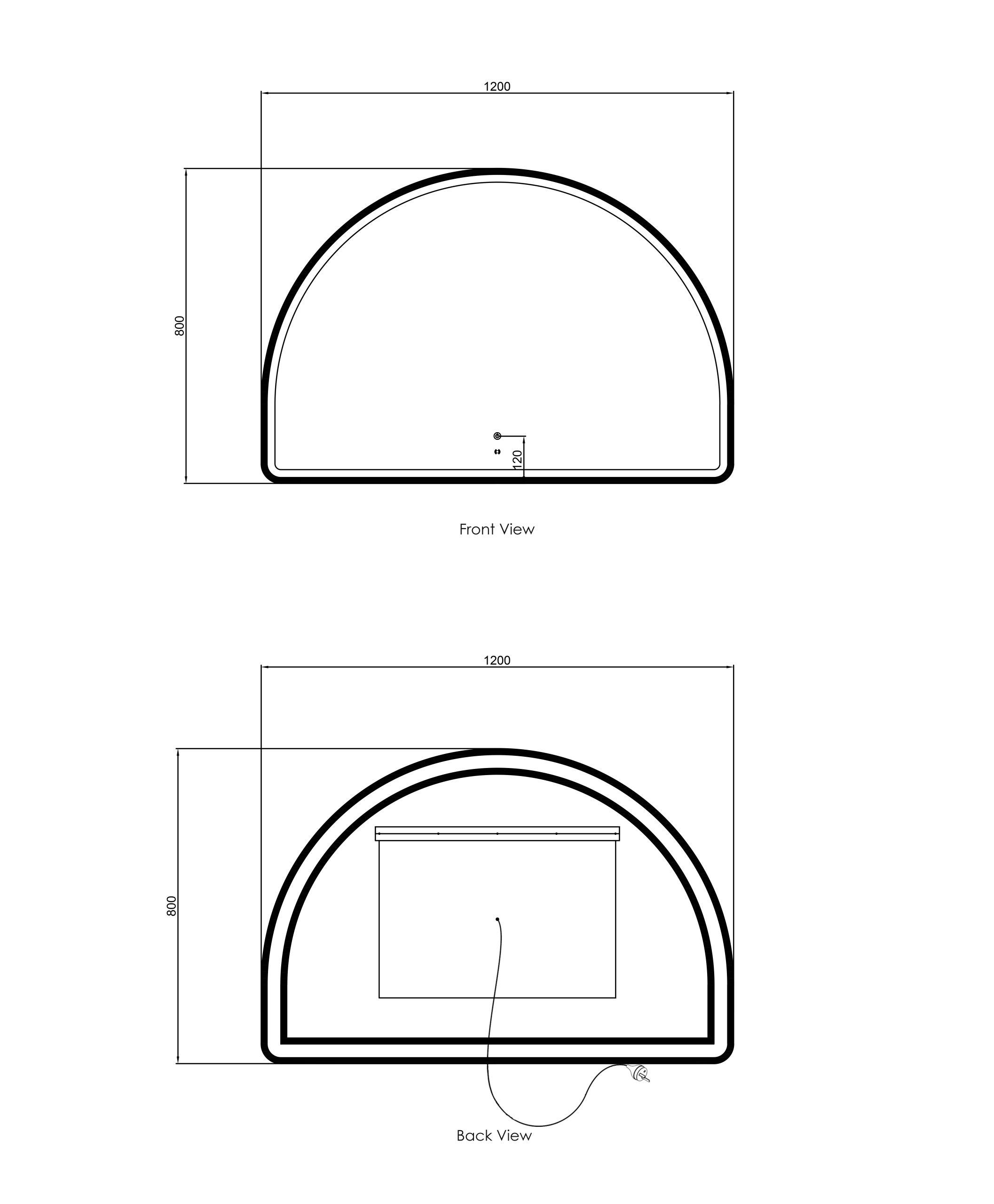 OTTI Moonlight Archie Black Metal Frame Mirror