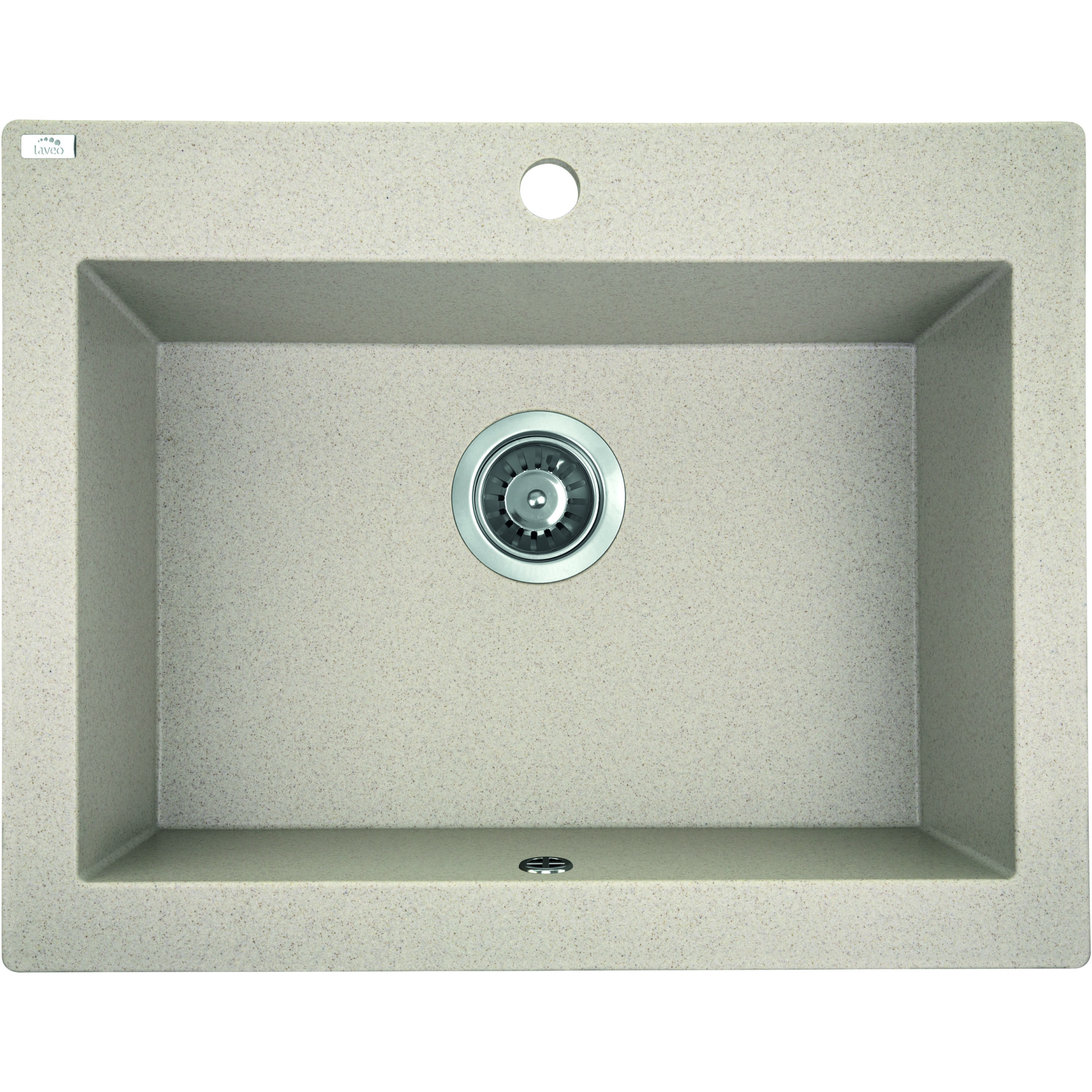 Laveo Komodo Beige Granite Single Bowl Stone Kitchen Sink 490*580*220mm(including Space Saving Siphon and Click-clack Plug)