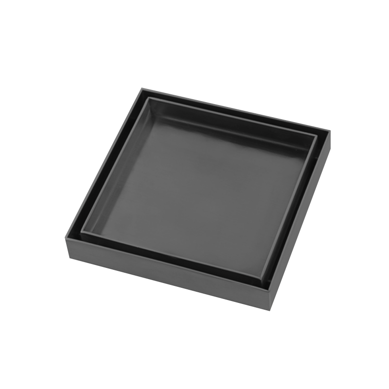 120×120mm Gun Metal Grey Stainless Steel Tile Insert Floor Drain (80mm Outlet)