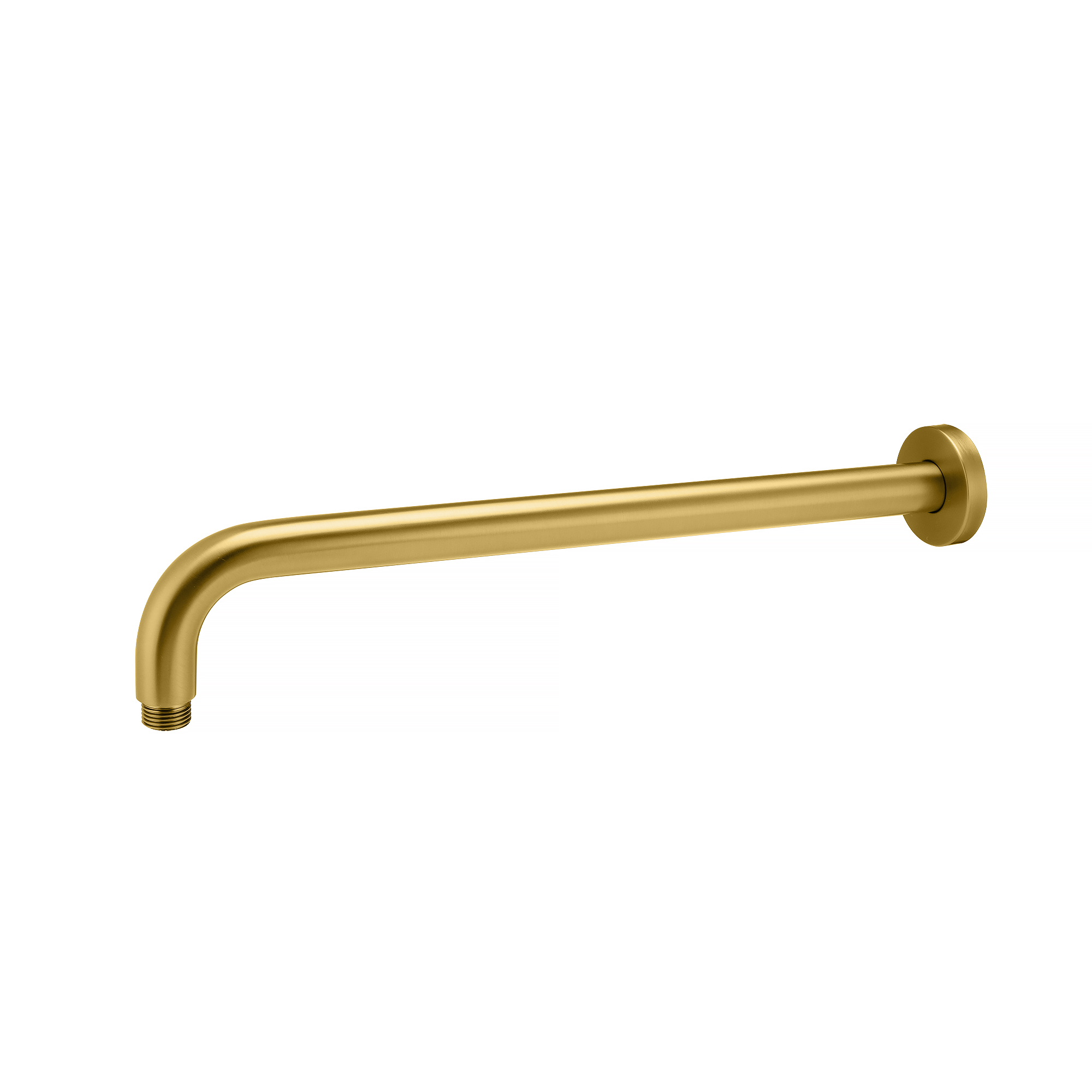 Round Brushed Brass Wall Straight Shower Arm 400 mm