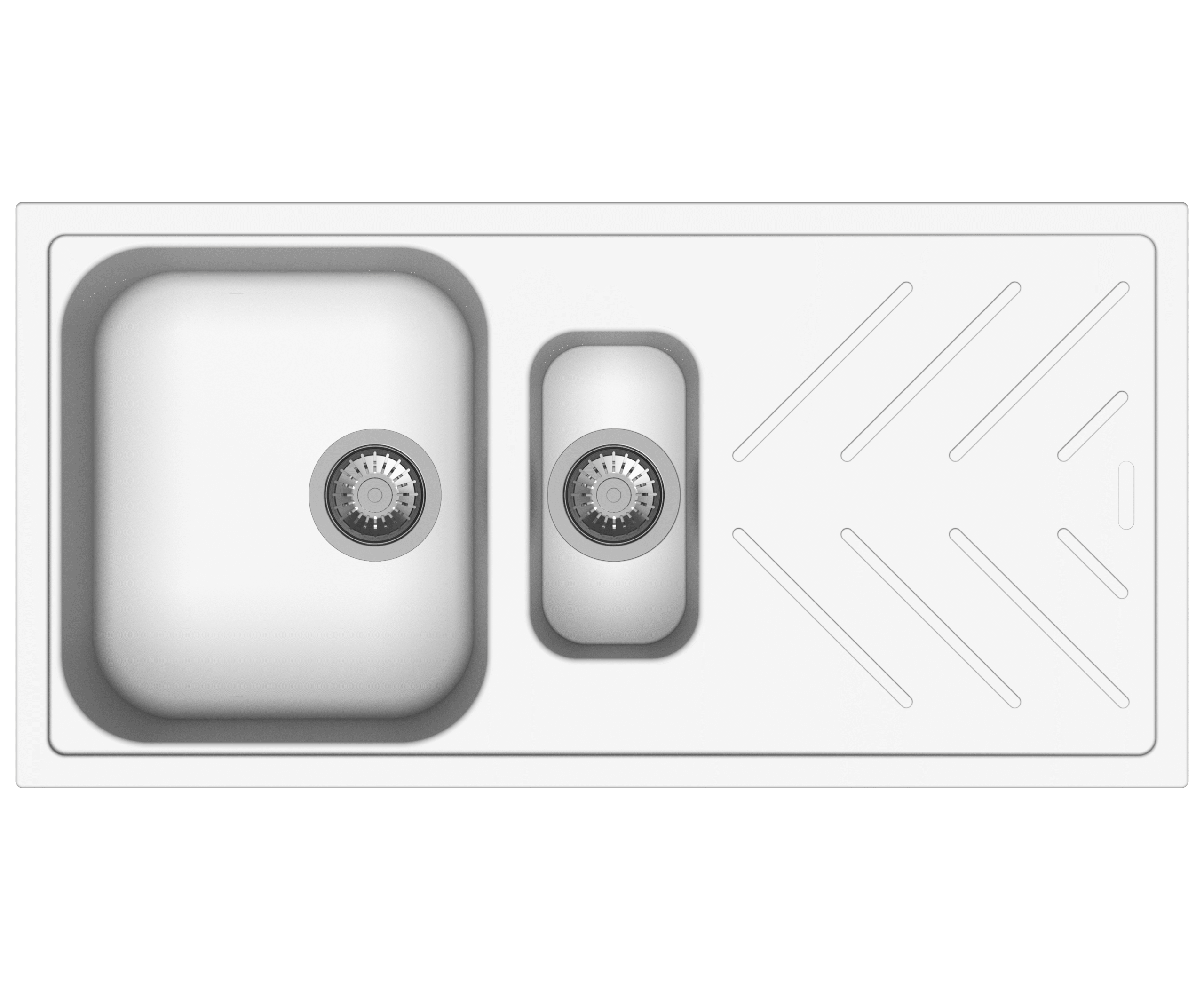 White Carysil New Beethoven D150 Granite 1 and 1/4 Bowl with Drain Board Stone Kitchen Sink 1000*500mm