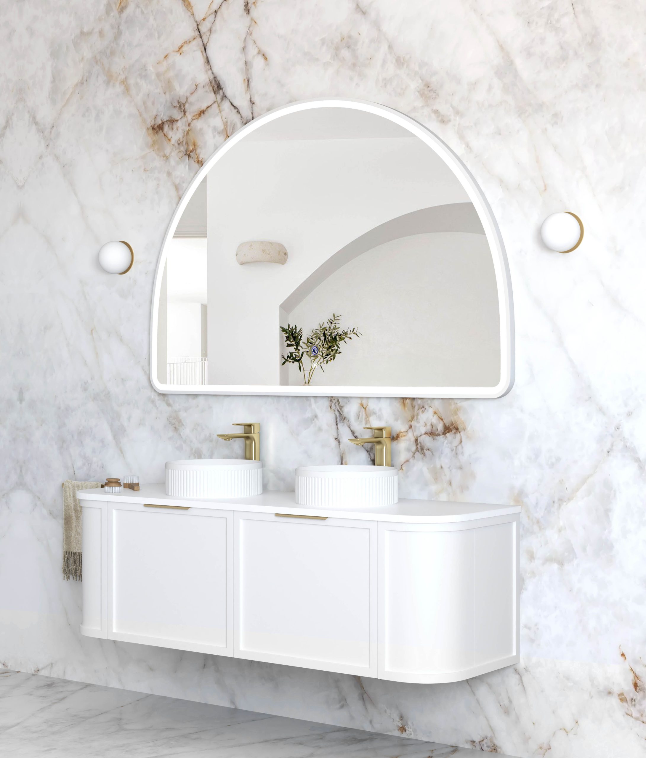 Moonlight Archie White Metal Frame Mirror