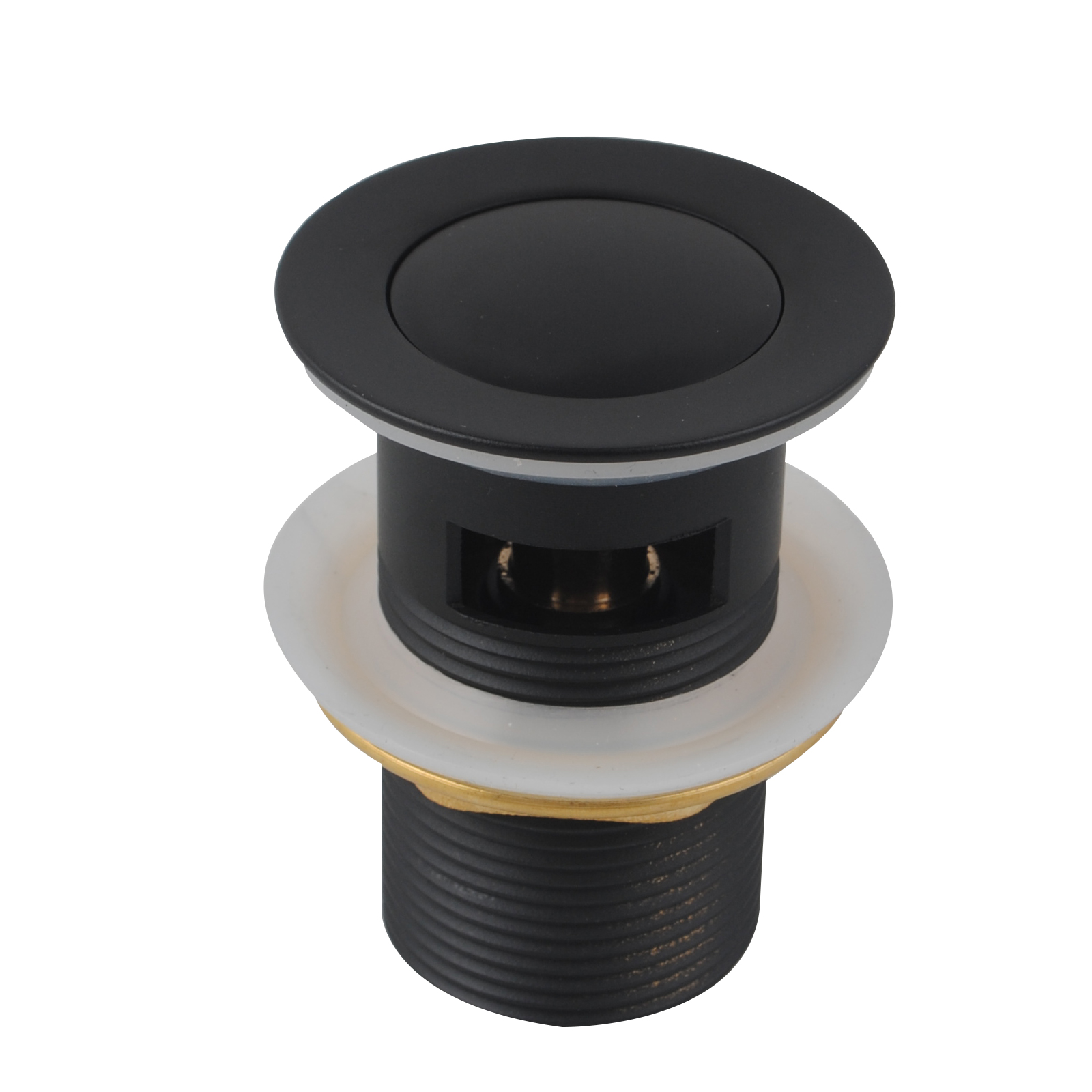 AQ 32/40mm Black Brass Basin Pop Up Waste with Overflow