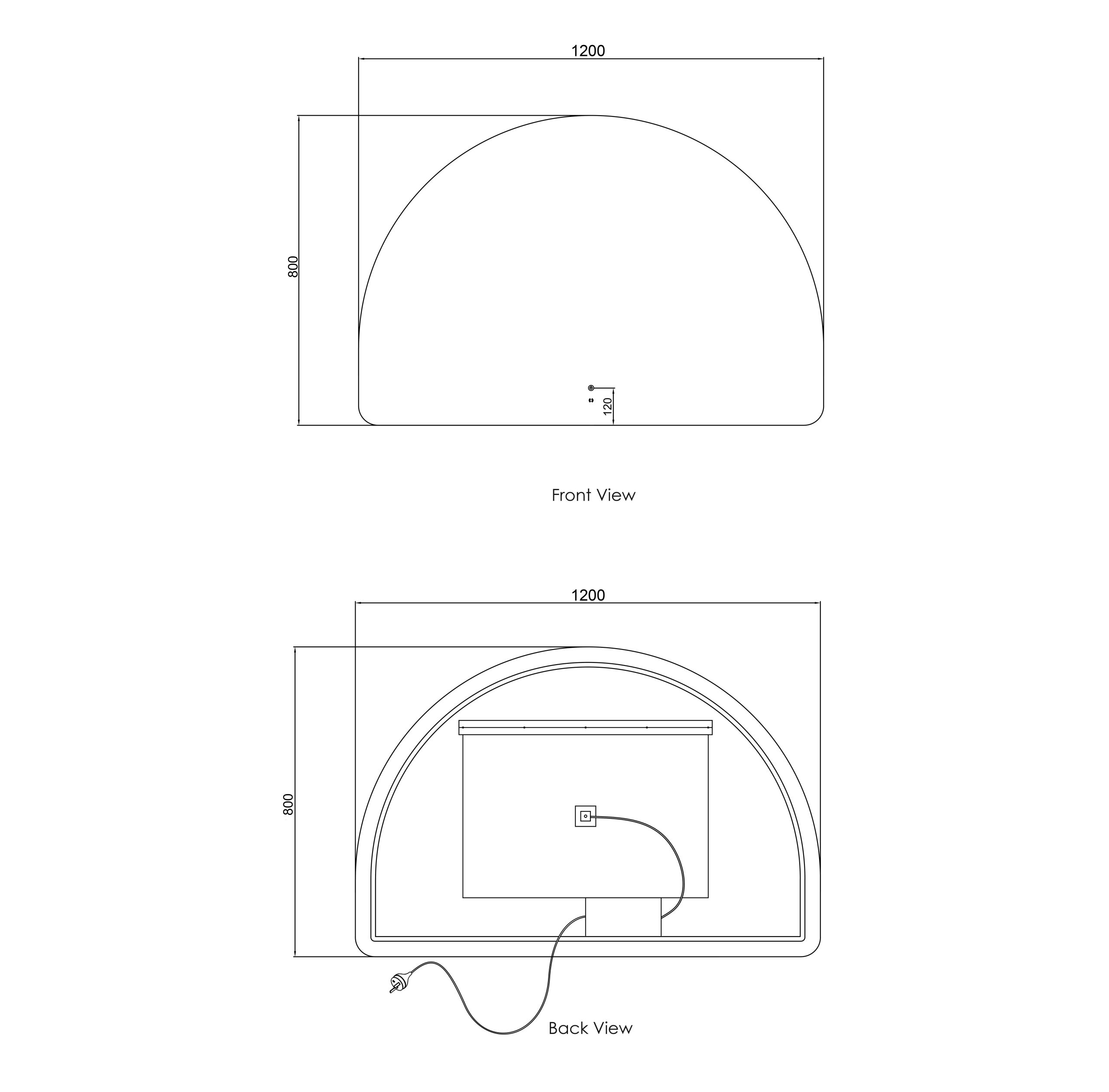 Moonlight Archie LED Frameless Mirror