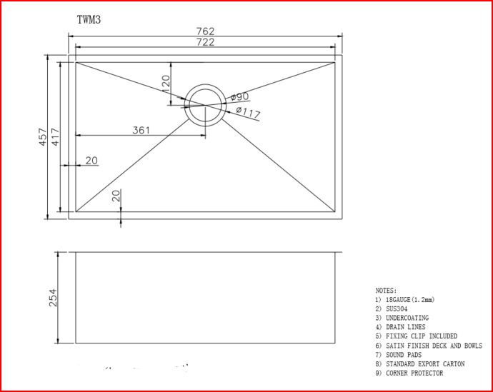 (C-762 Black)Round Corner Stainless Steel Gun Metal Grey PVD Coating Single Bowl Kitchen Sink(with Bottom Tray) 762*457*254mm