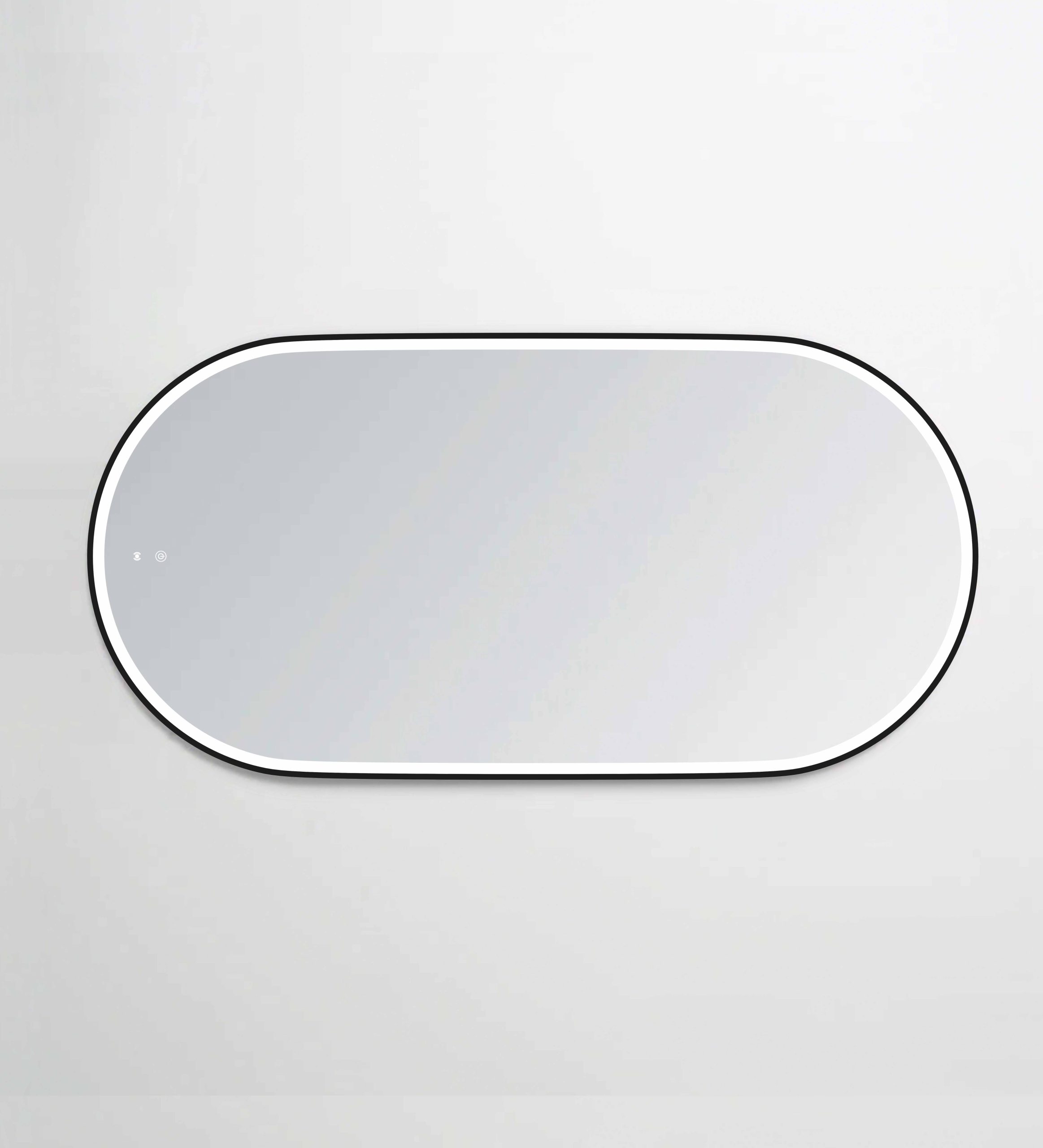 OTTI LED Noosa 1500(W)x750(H) Black Metal Frame Tuffi Mirror- Install Horizontal or Vertical