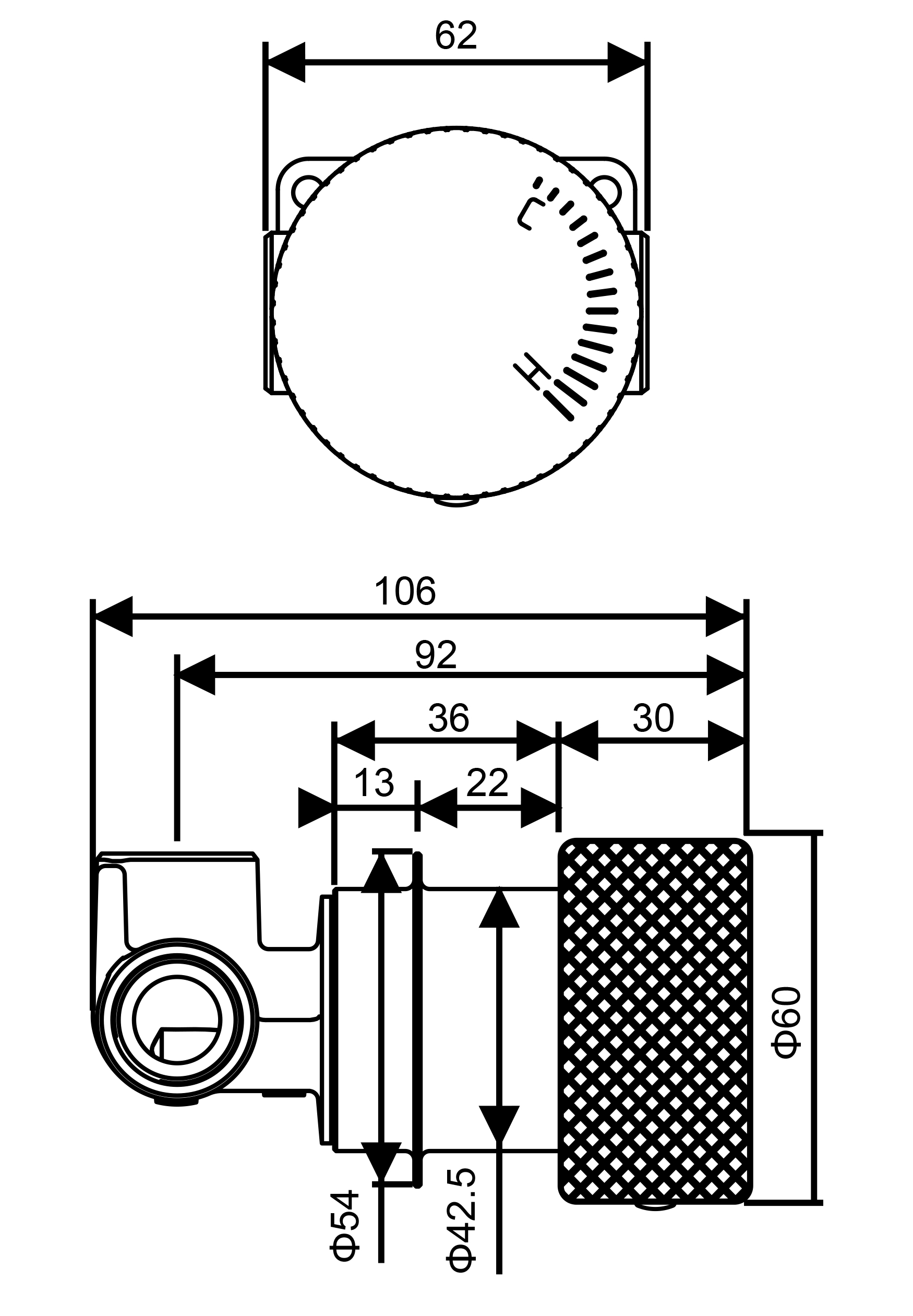 Round Progressive In-wall Part