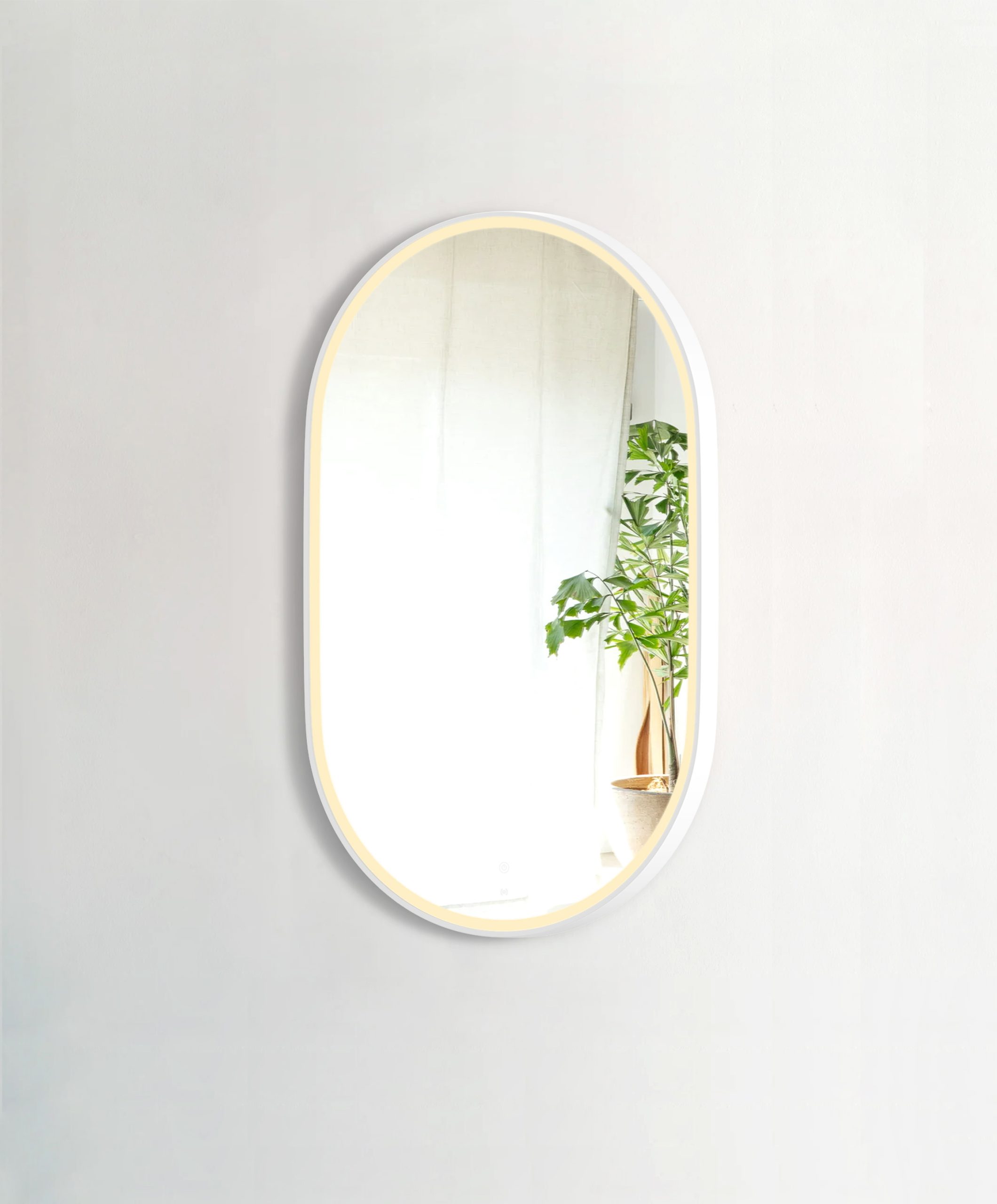 OTTI LED Noosa 900(H)x600(W) White Metal Frame Mirror- Install Horizontal or Vertical